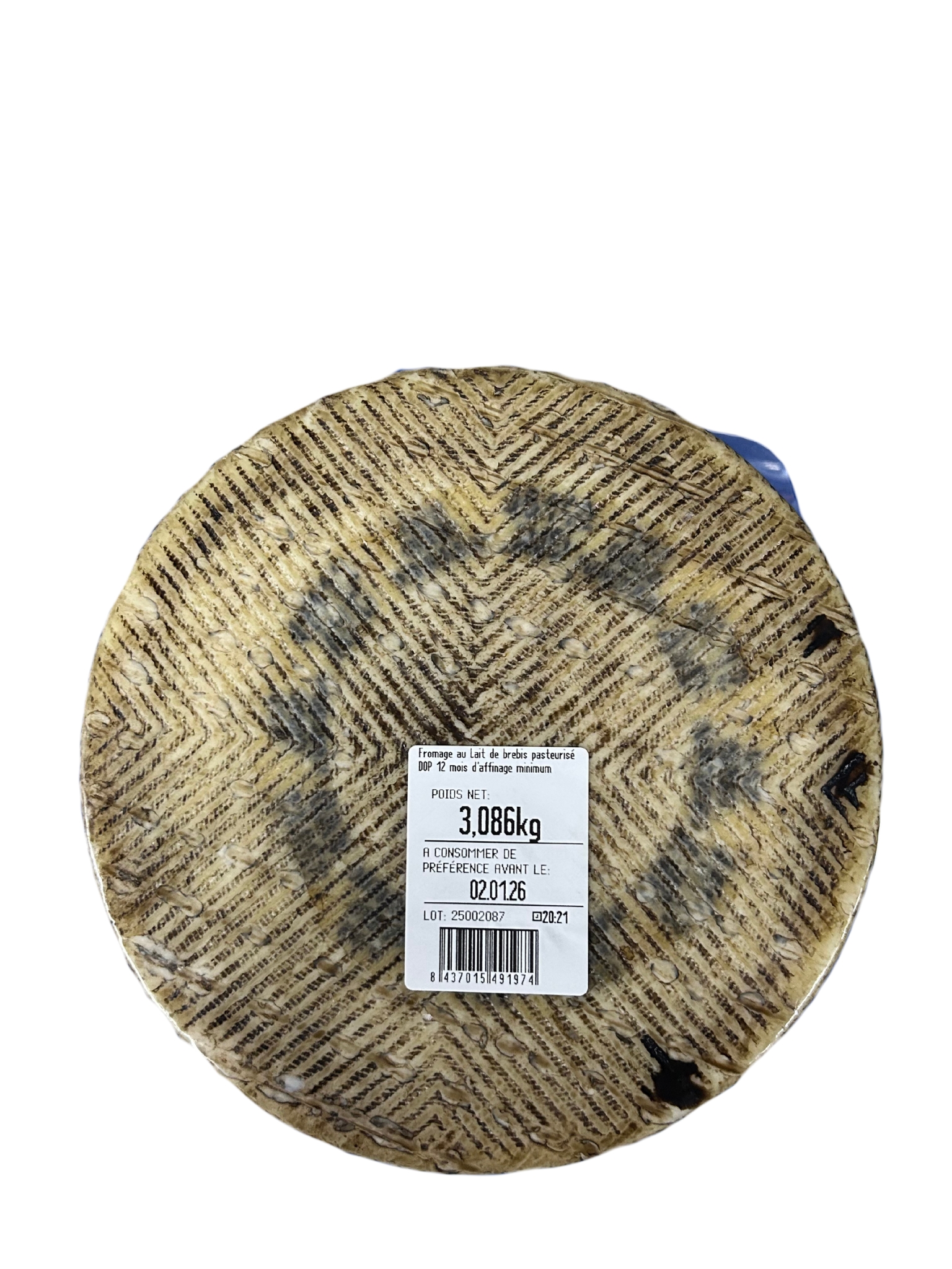 MANCHEGO 12 MOIS PASTEURISE AOP